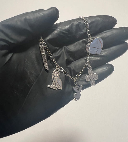 OVO x Playboy Silver Charm Necklace