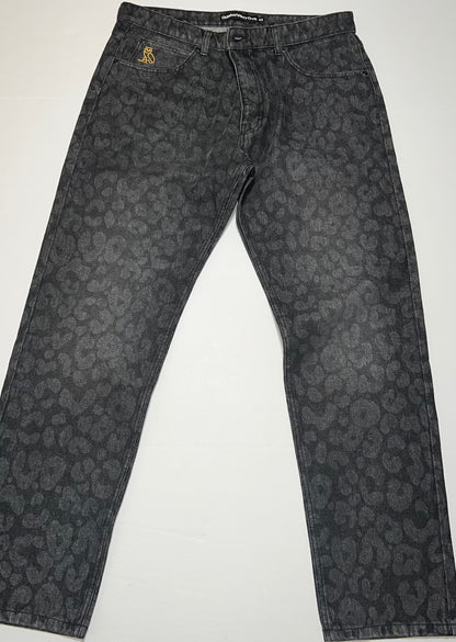 OVO Leopard Print Denim Jeans